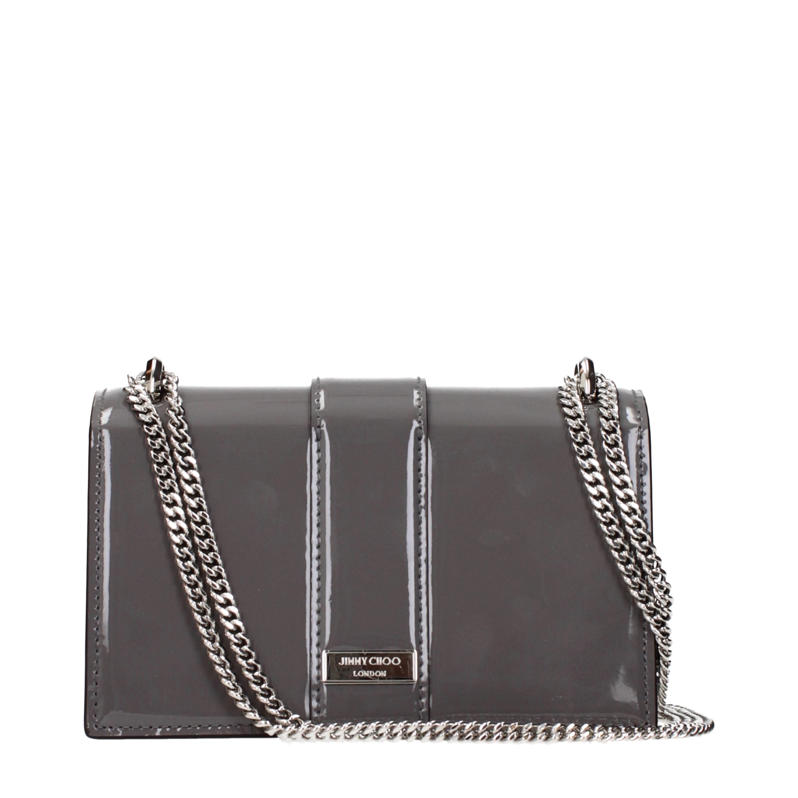 Graue Leder Schultertasche