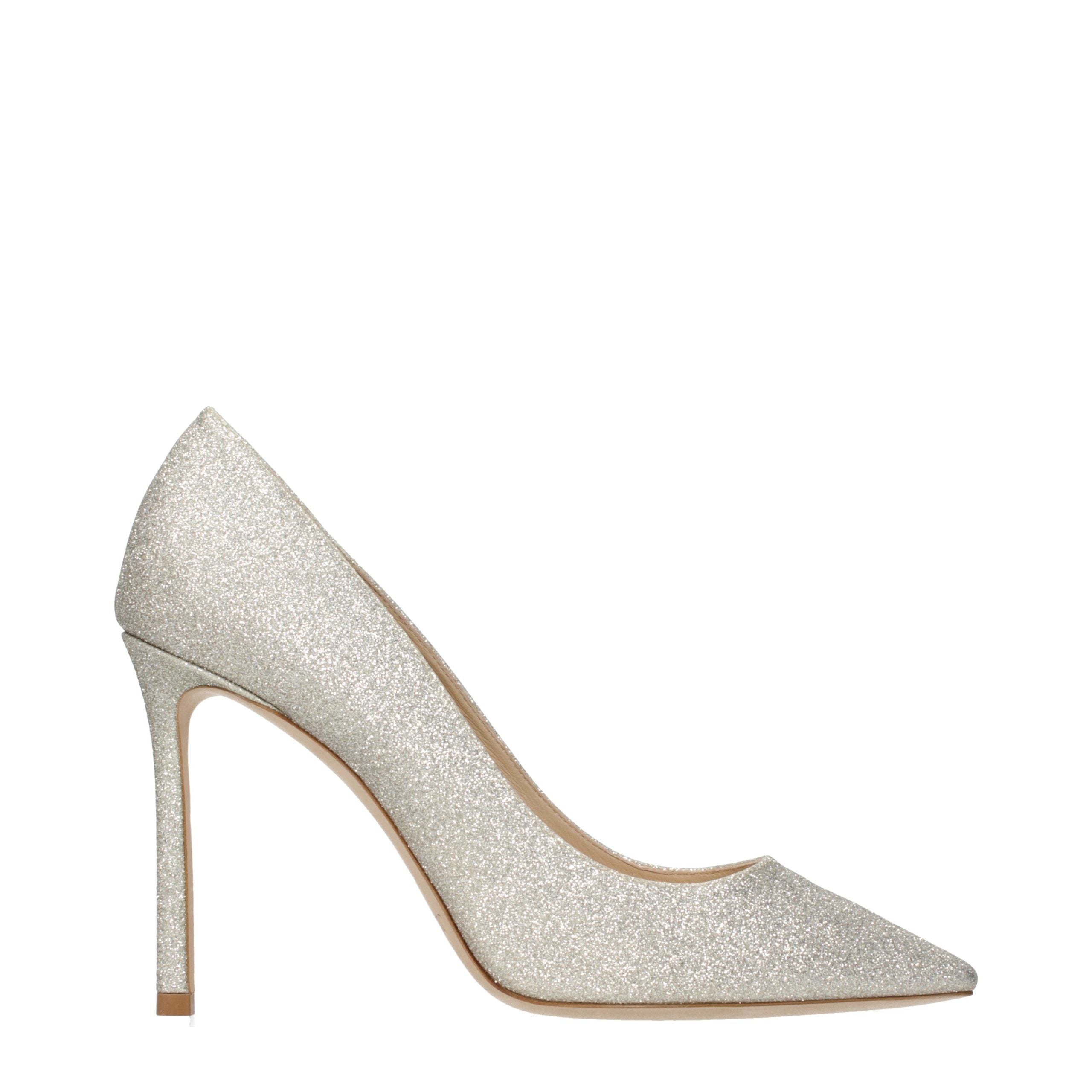 Pumps aus Kunststoff mit hohen Absätzen in Gold