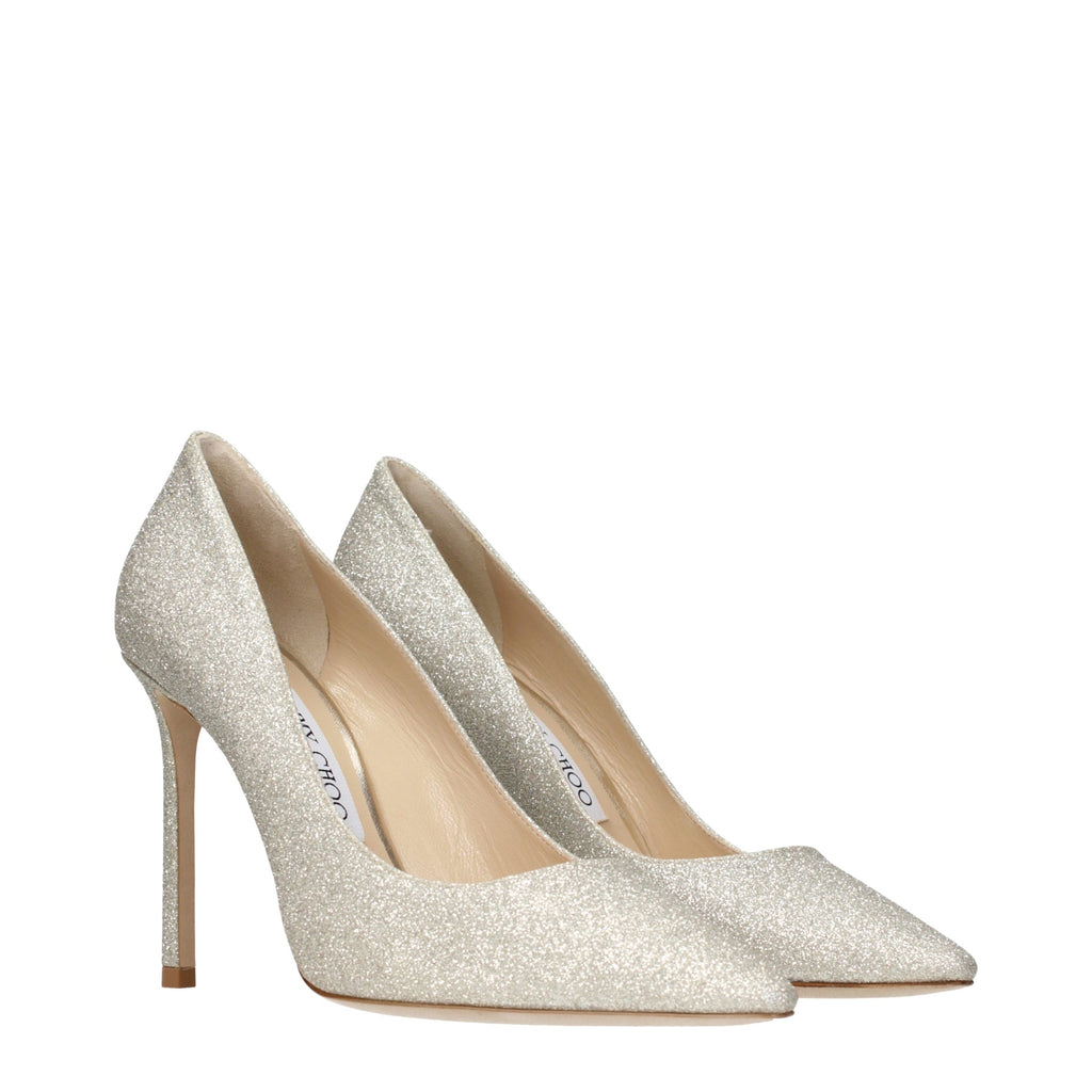 Pumps aus Kunststoff mit hohen Absätzen in Gold