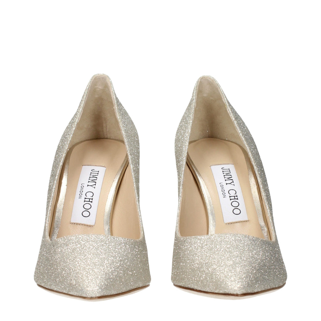 Pumps aus Kunststoff mit hohen Absätzen in Gold