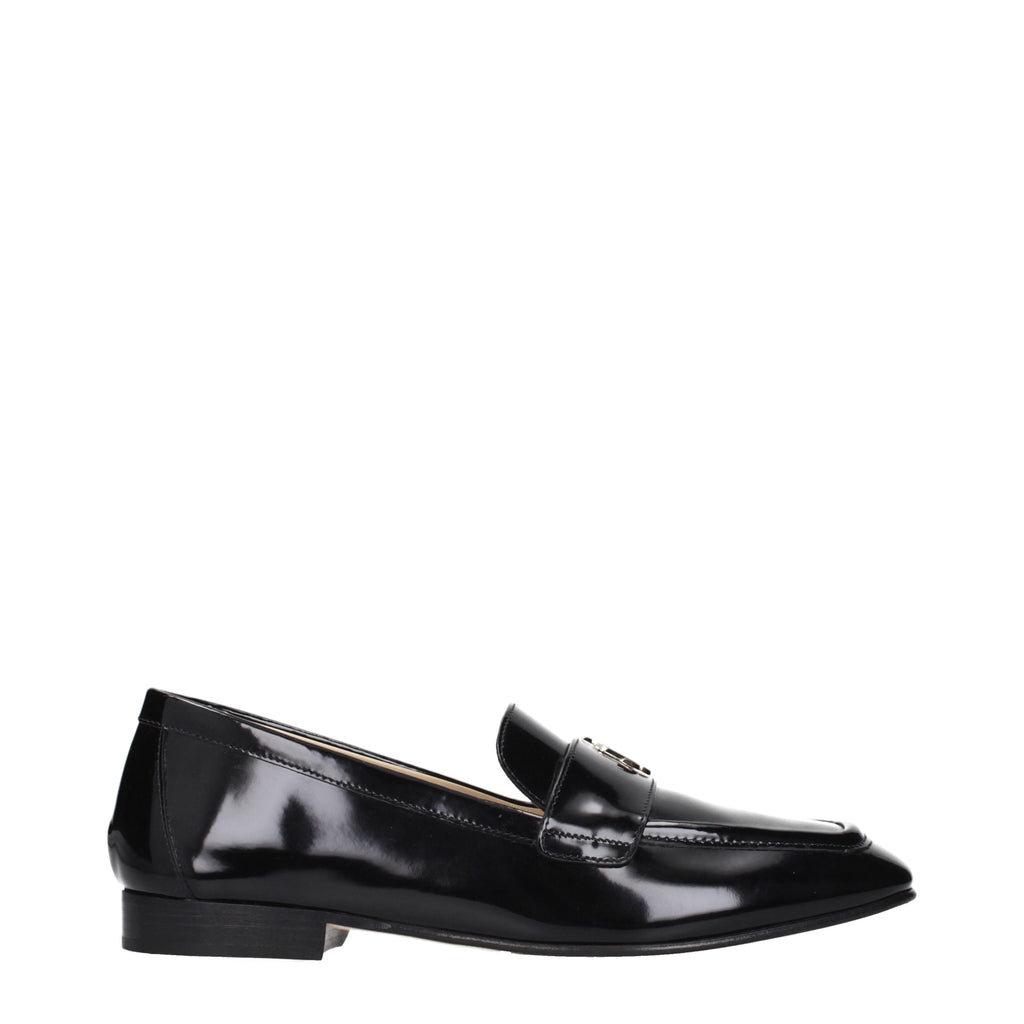 Schwarze Leder Loafer zum Hineinschlüpfen