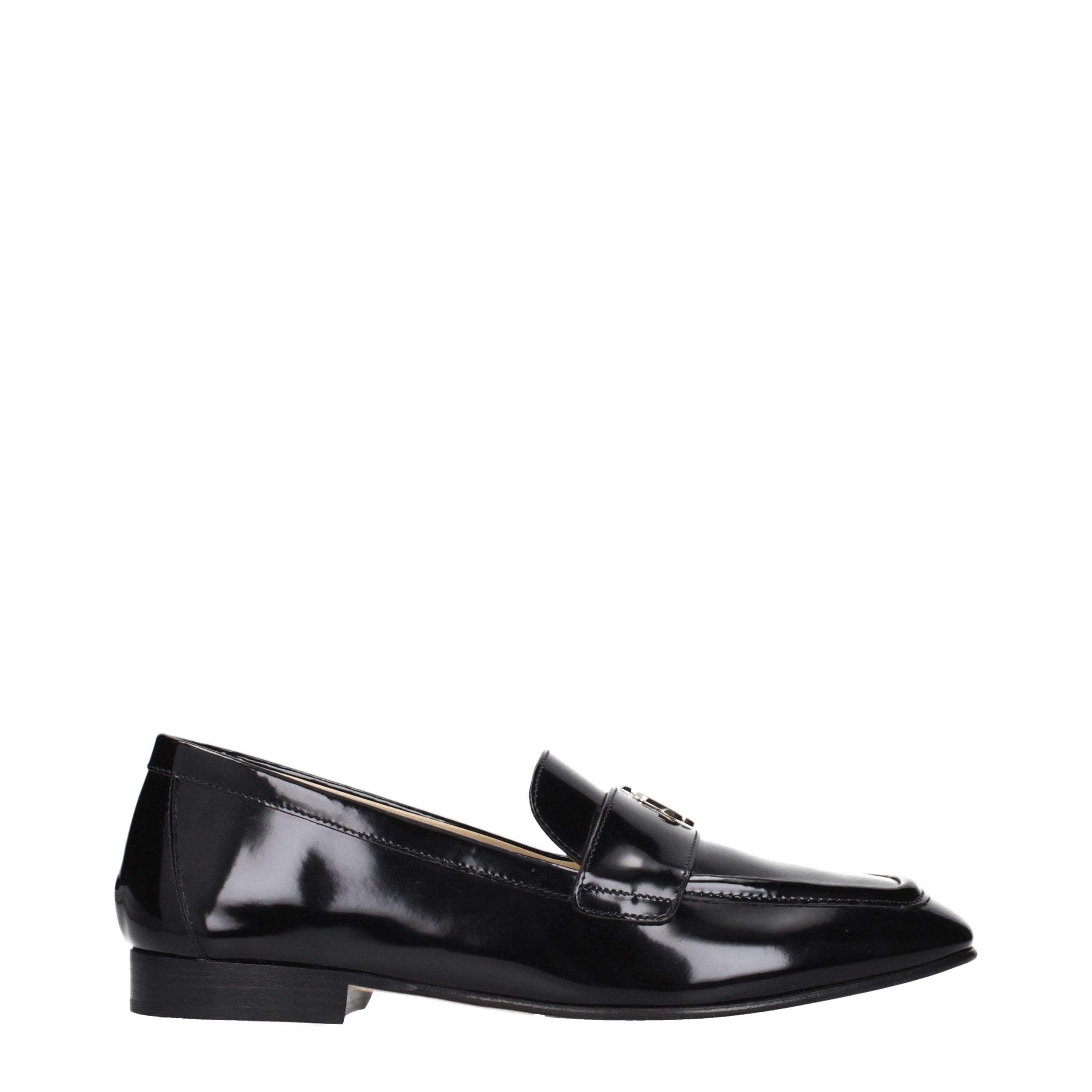 Schwarze Leder Loafer zum Hineinschlüpfen