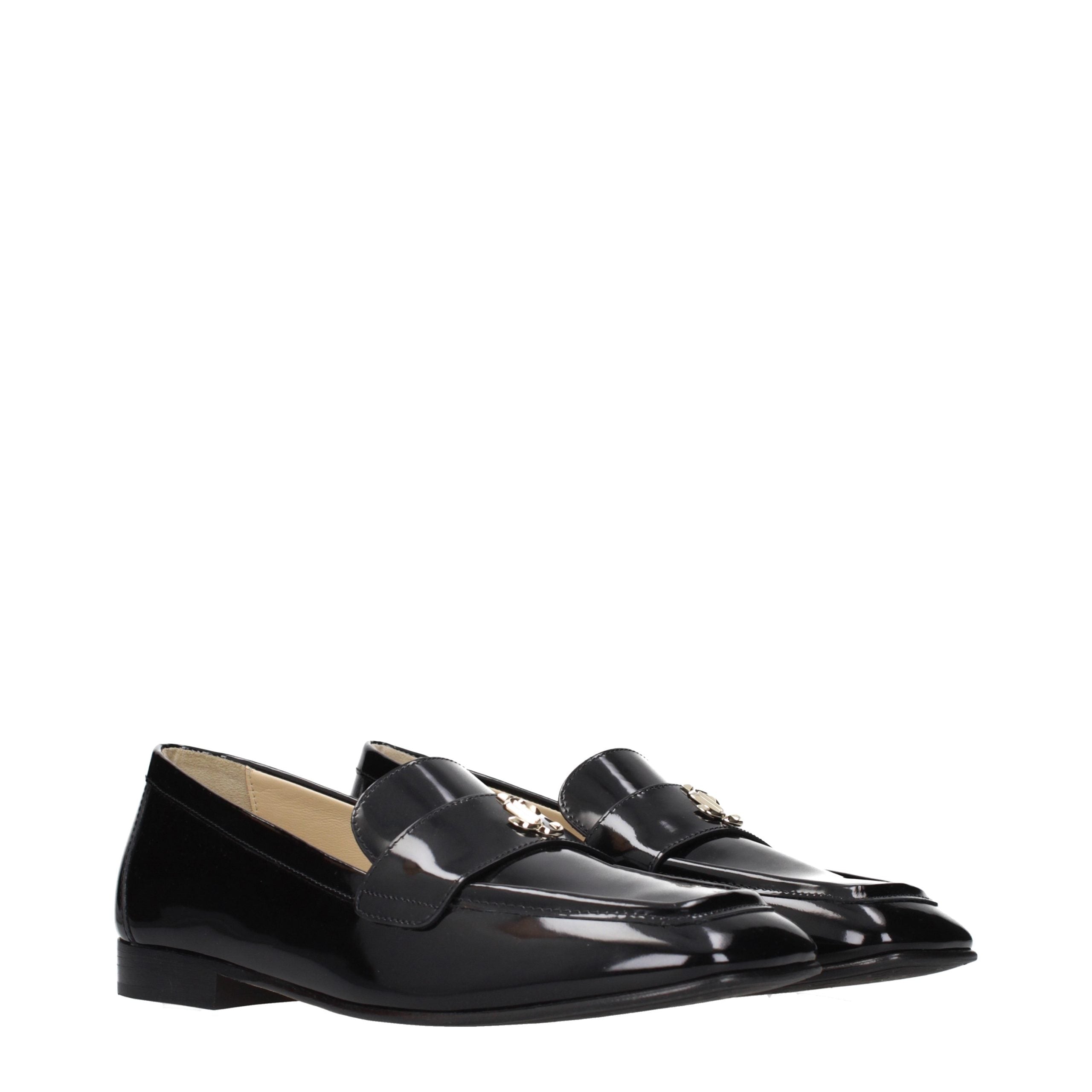 Schwarze Leder Loafer zum Hineinschlüpfen