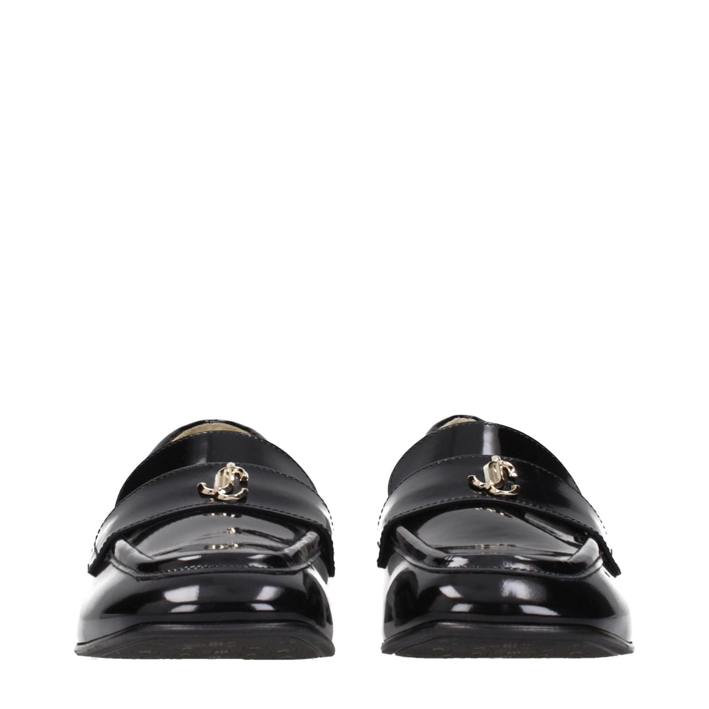 Schwarze Leder Loafer zum Hineinschlüpfen