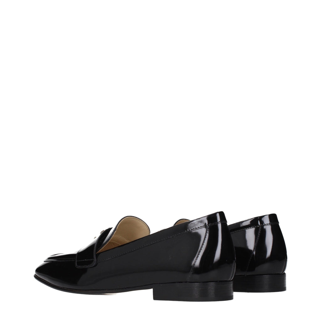 Schwarze Leder Loafer zum Hineinschlüpfen