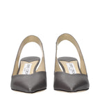 Graue Lederpumps