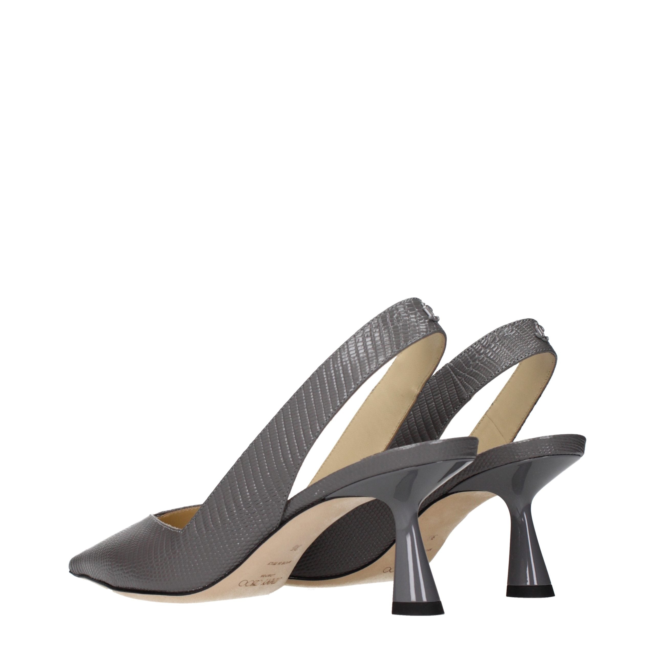 Graue Lederpumps