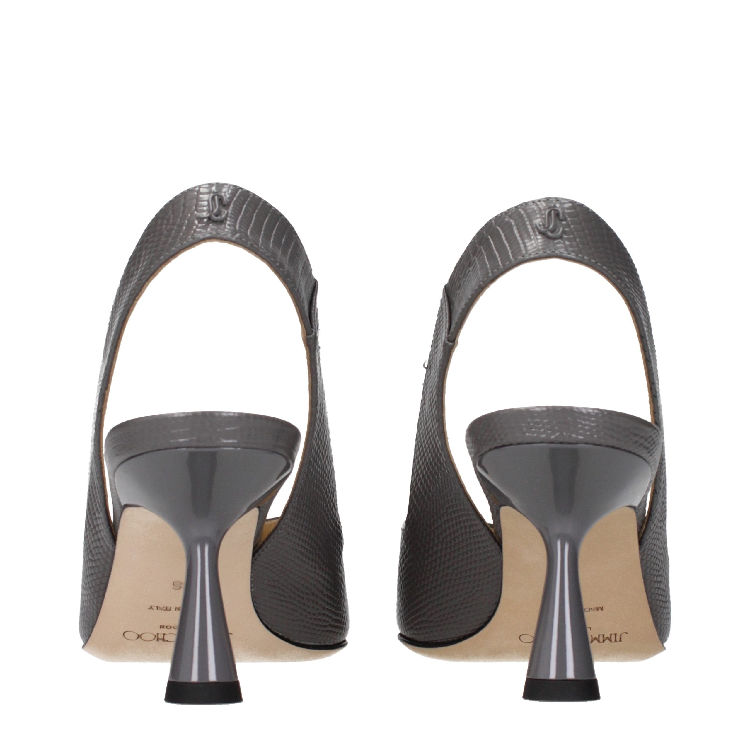 Graue Lederpumps