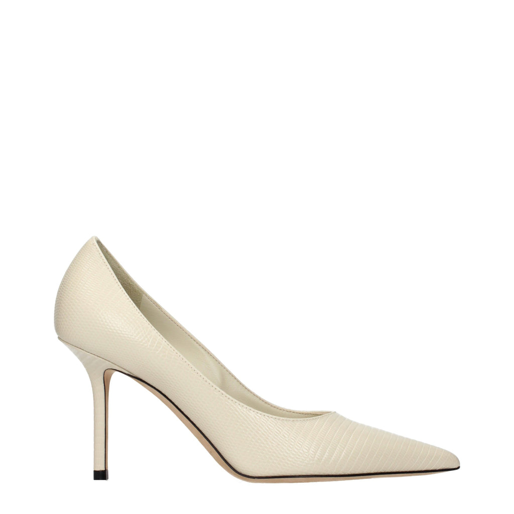 Beige Leder Pumps mit hohem Absatz