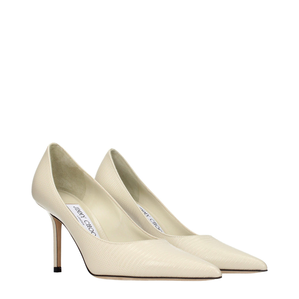 Beige Leder Pumps mit hohem Absatz