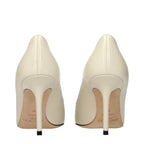 Beige Leder Pumps mit hohem Absatz