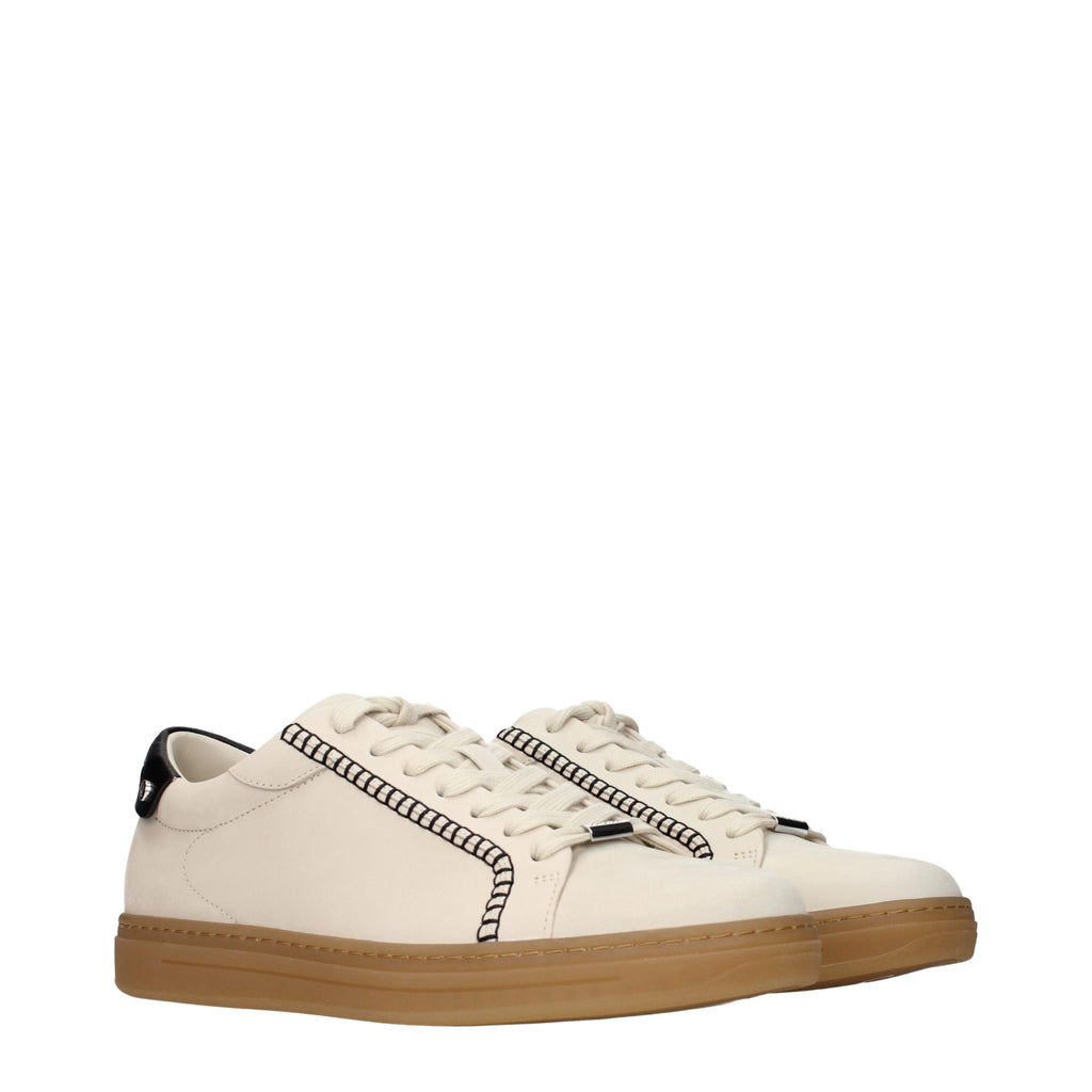 Beige Leder Low-Top Sneaker