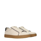 Beige Leder Low-Top Sneaker