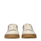 Beige Leder Low-Top Sneaker