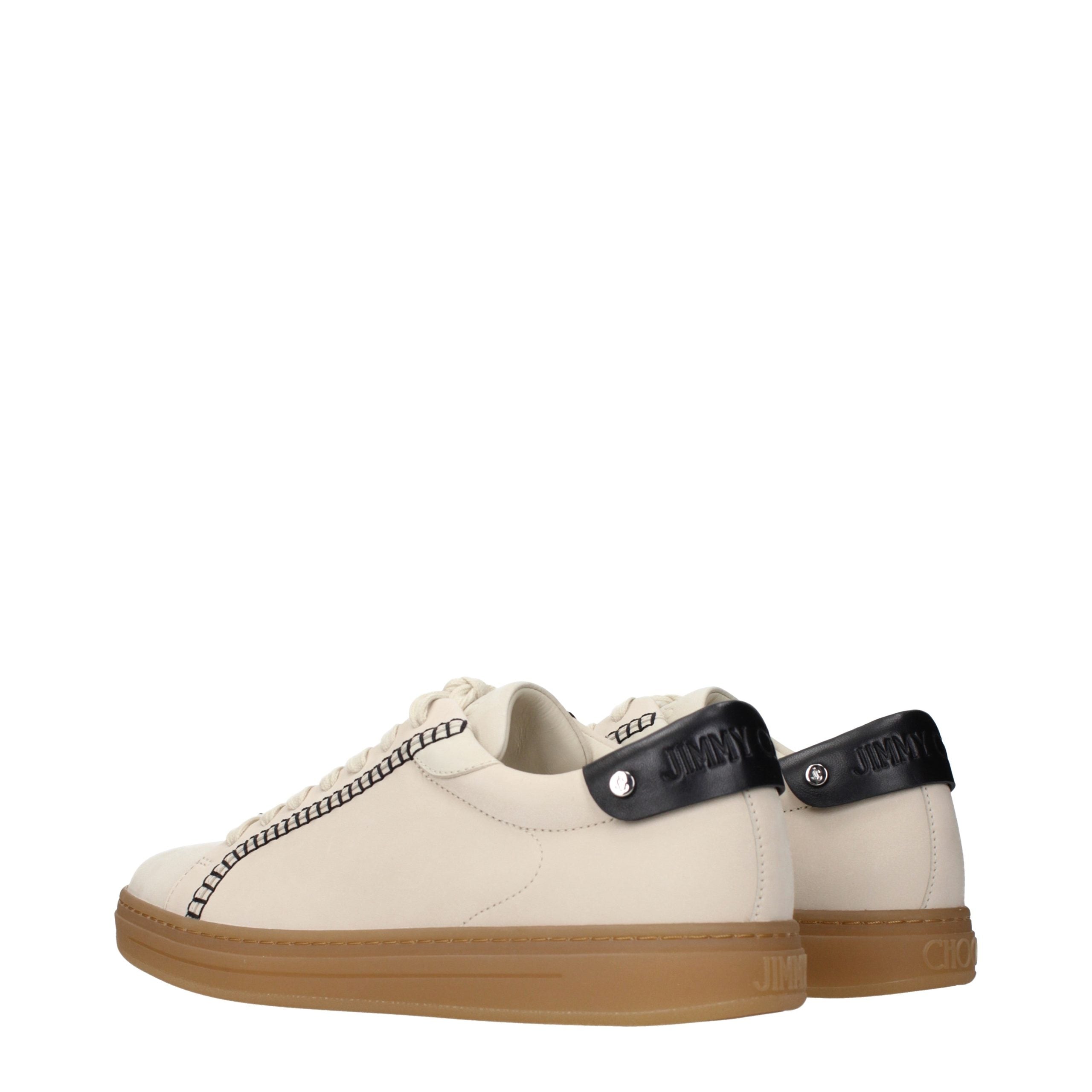 Beige Leder Low-Top Sneaker