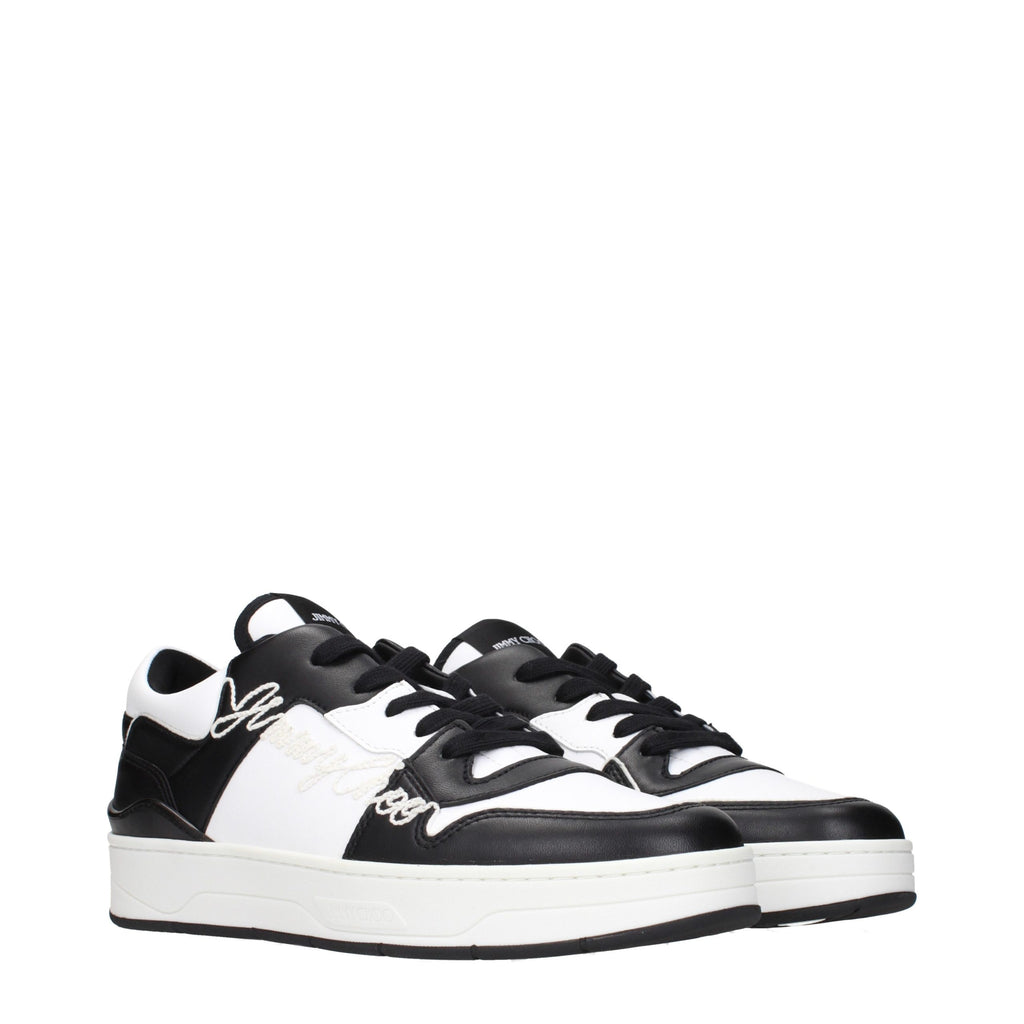 Schwarze Leder-Sneakers