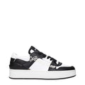Schwarze Leder Low-Top-Sneaker