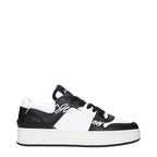 Schwarze Leder Low-Top-Sneaker
