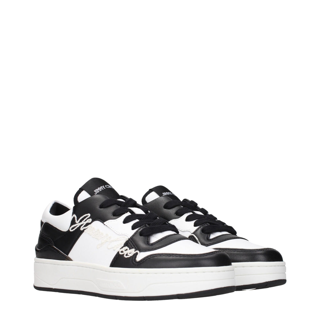 Schwarze Leder Low-Top-Sneaker