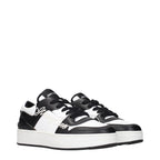 Schwarze Leder Low-Top-Sneaker