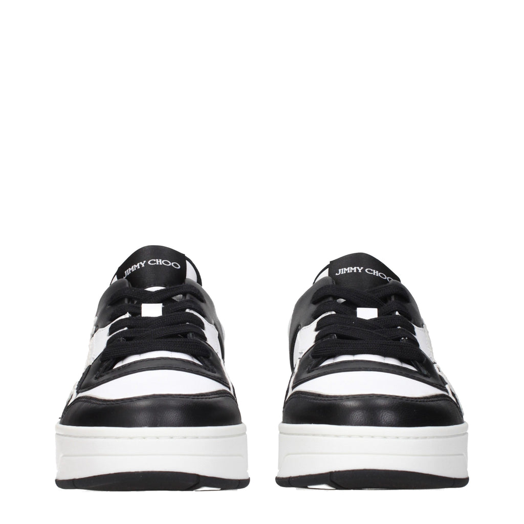 Schwarze Leder Low-Top-Sneaker