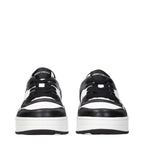 Schwarze Leder Low-Top-Sneaker