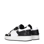 Schwarze Leder Low-Top-Sneaker