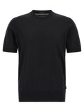 Schwarzes T-Shirt aus reiner Schurwolle