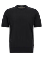 Schwarzes T-Shirt aus reiner Schurwolle