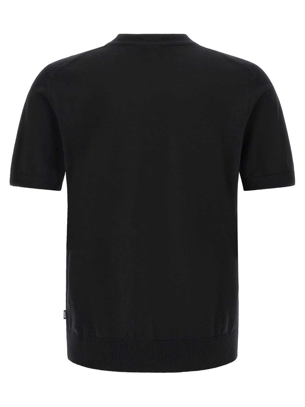 Schwarzes T-Shirt aus reiner Schurwolle