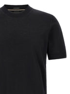 Schwarzes T-Shirt aus reiner Schurwolle