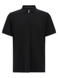 Schwarzes Baumwoll-Poloshirt