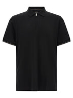 Schwarzes Baumwoll-Poloshirt
