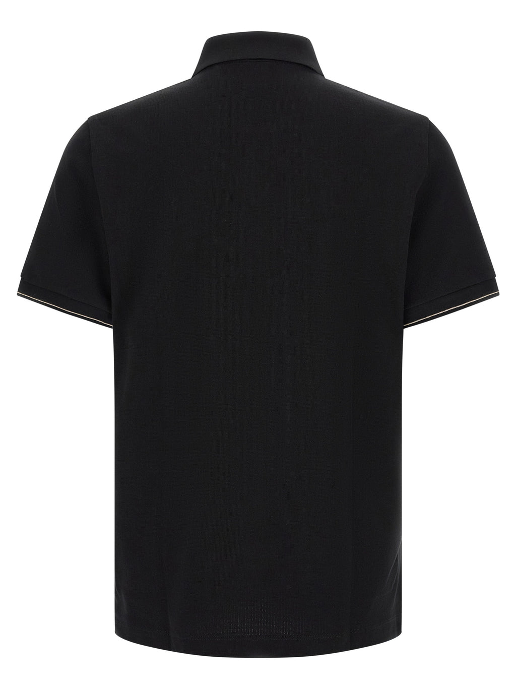 Schwarzes Baumwoll-Poloshirt