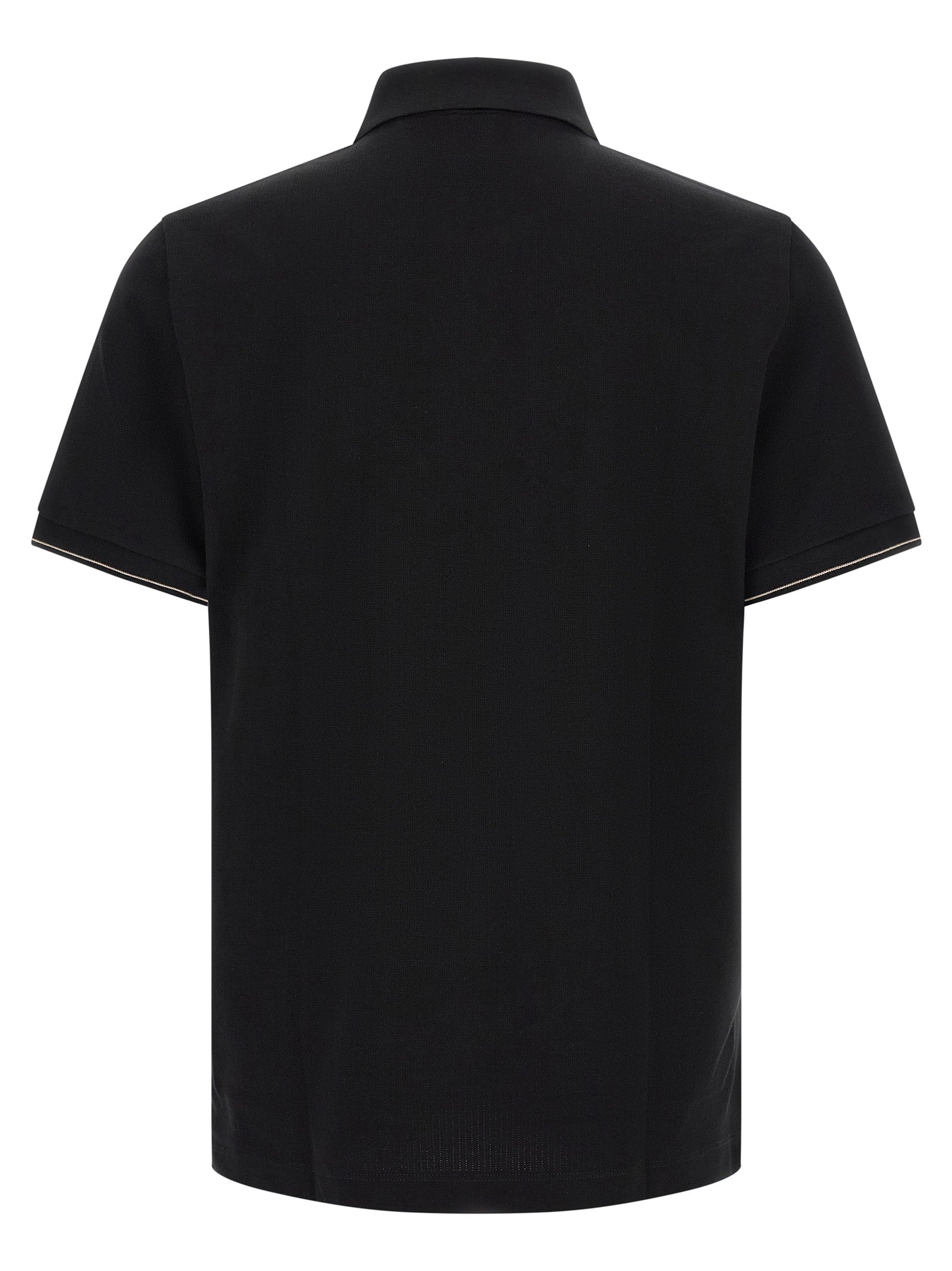 Schwarzes Baumwoll-Poloshirt