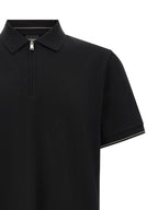 Schwarzes Baumwoll-Poloshirt