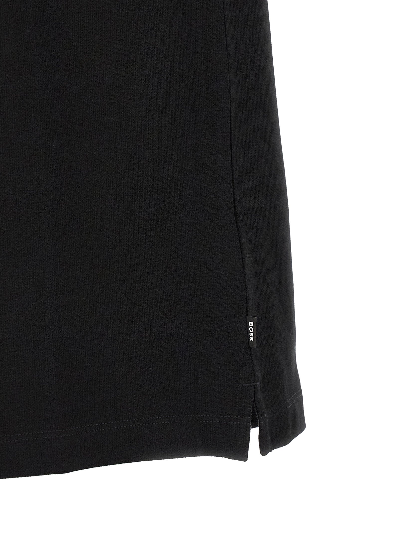 Schwarzes Baumwoll-Poloshirt