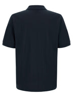 Blaues Baumwoll-Polohemd