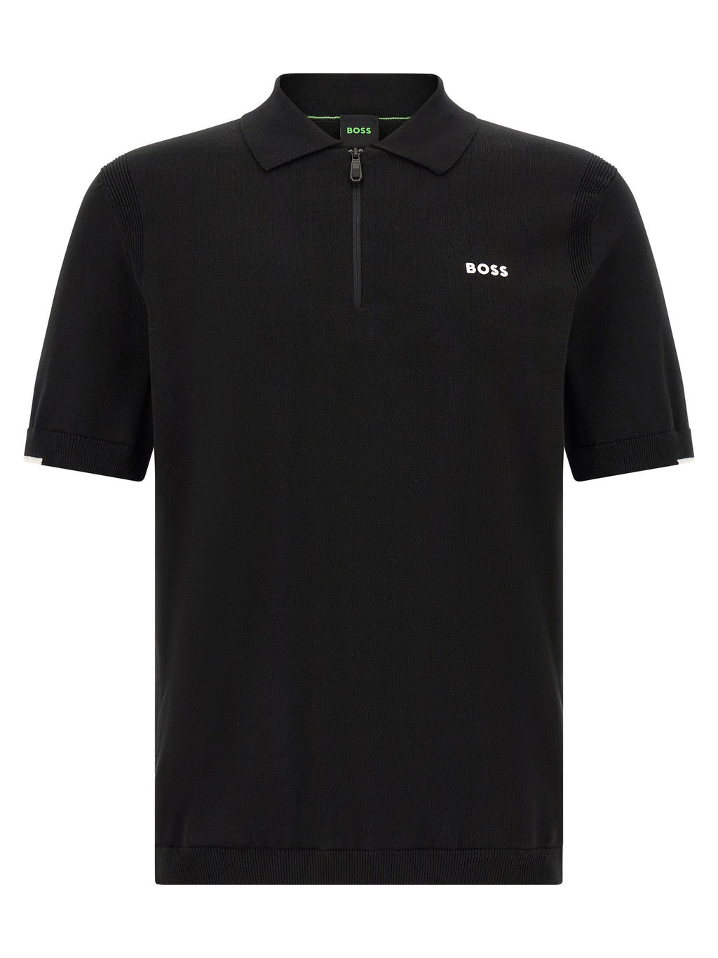 Schwarzes Baumwoll-Poloshirt