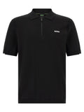 Schwarzes Baumwoll-Poloshirt