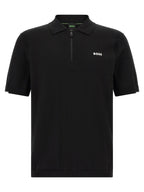 Schwarzes Baumwoll-Poloshirt