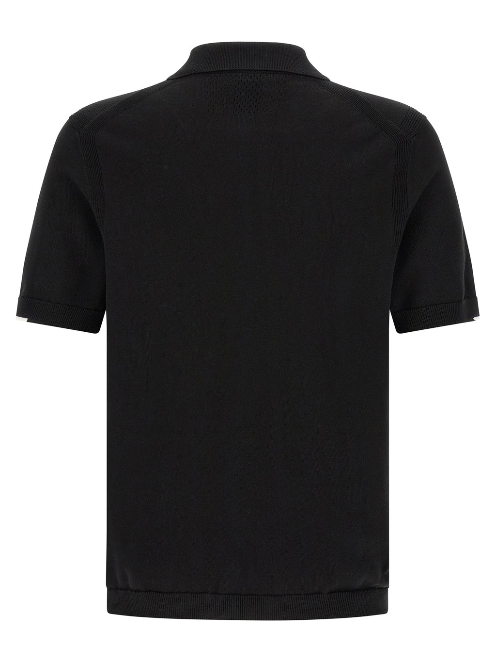 Schwarzes Baumwoll-Poloshirt