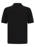 Schwarzes Baumwoll-Poloshirt