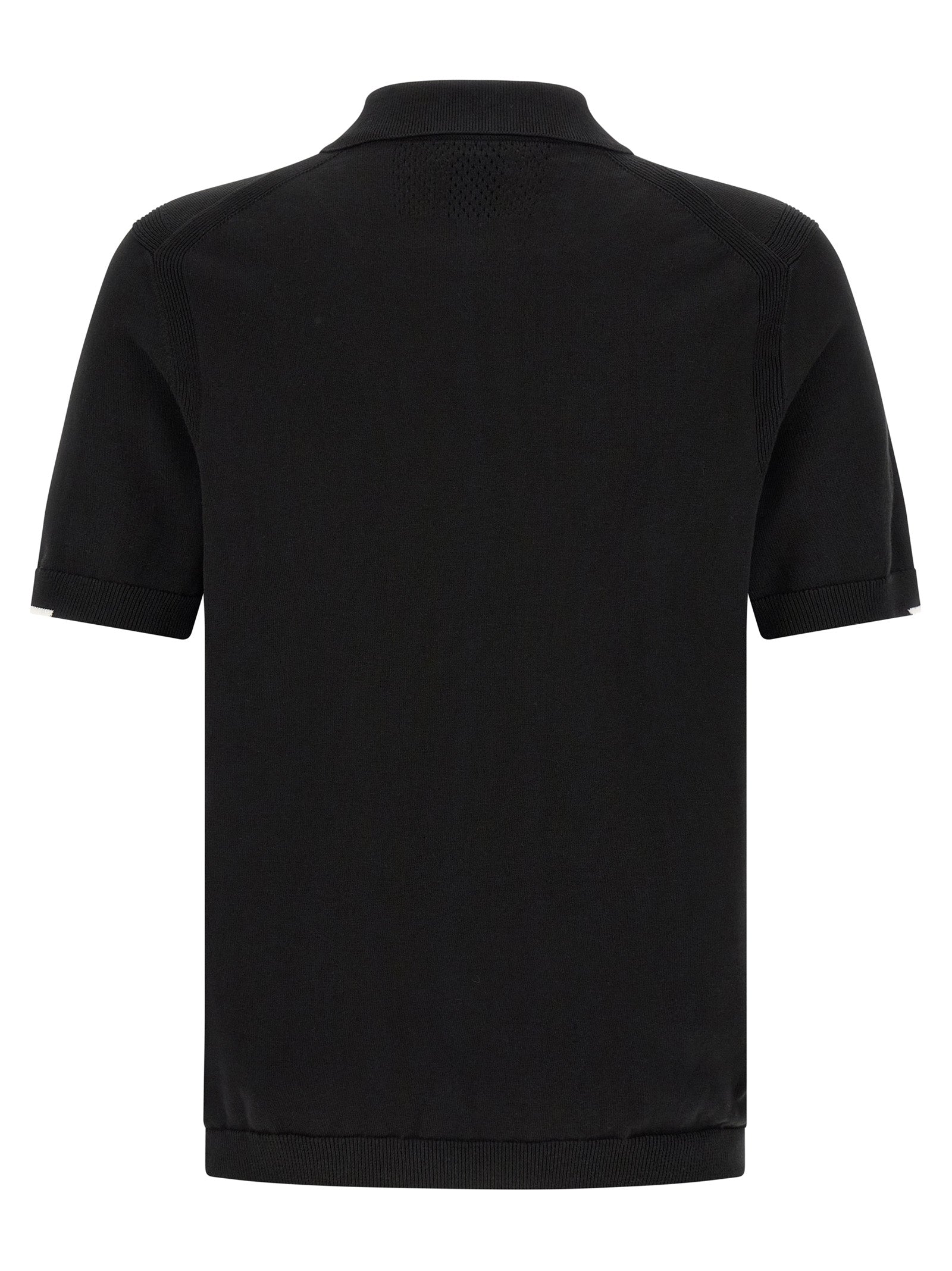 Schwarzes Baumwoll-Poloshirt