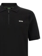 Schwarzes Baumwoll-Poloshirt