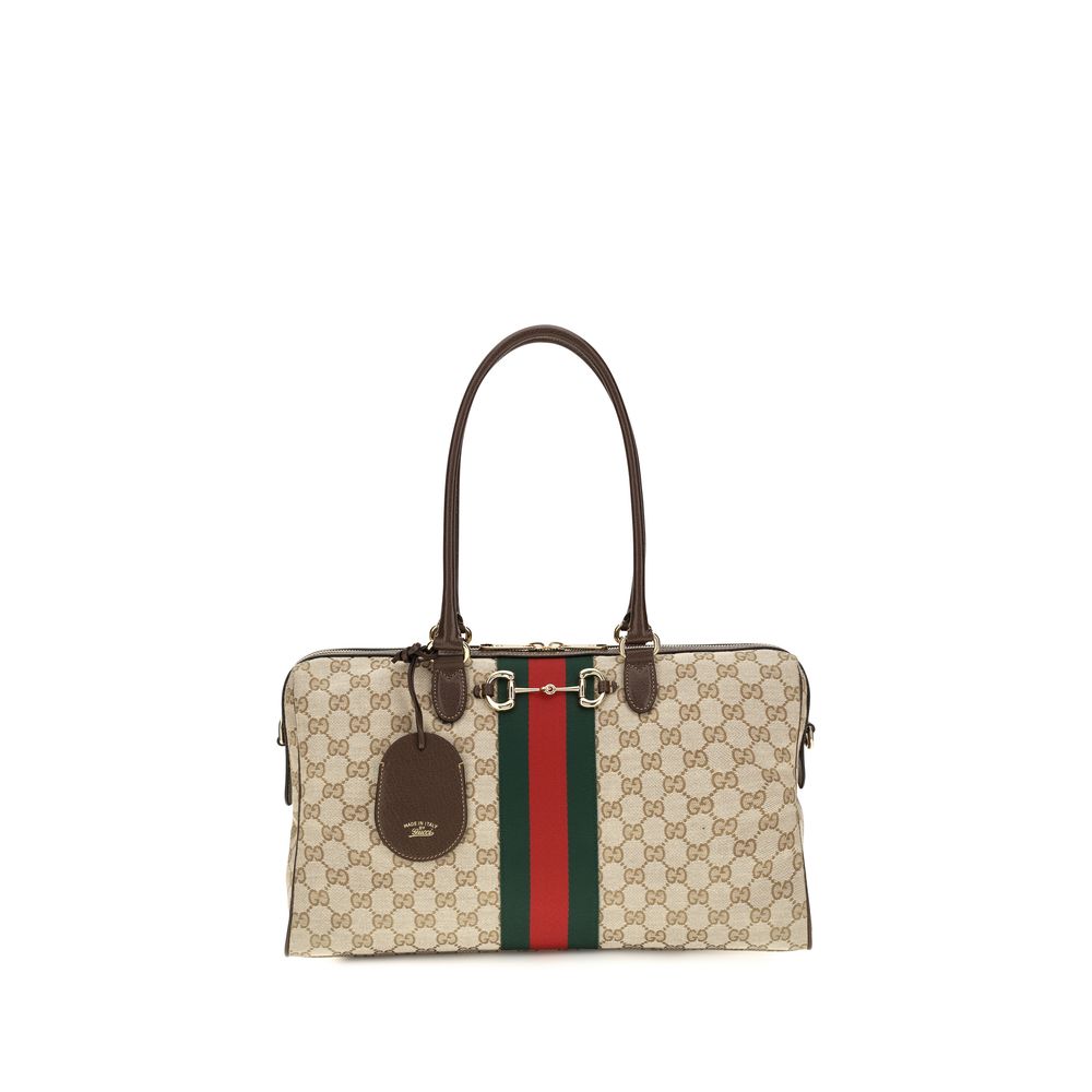 Beige Stoff-Handtasche