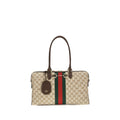 Beige Stoff-Handtasche