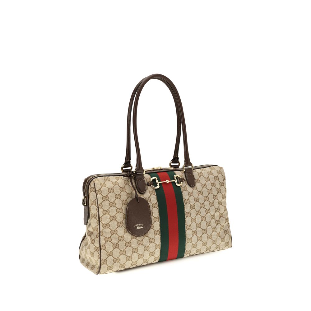 Beige Stoff-Handtasche