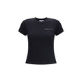 Schwarzes Baumwoll-T-Shirt