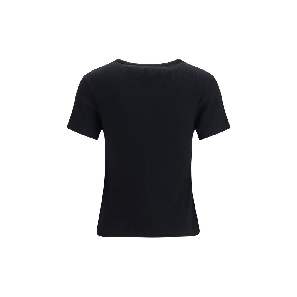 Schwarzes Baumwoll-T-Shirt